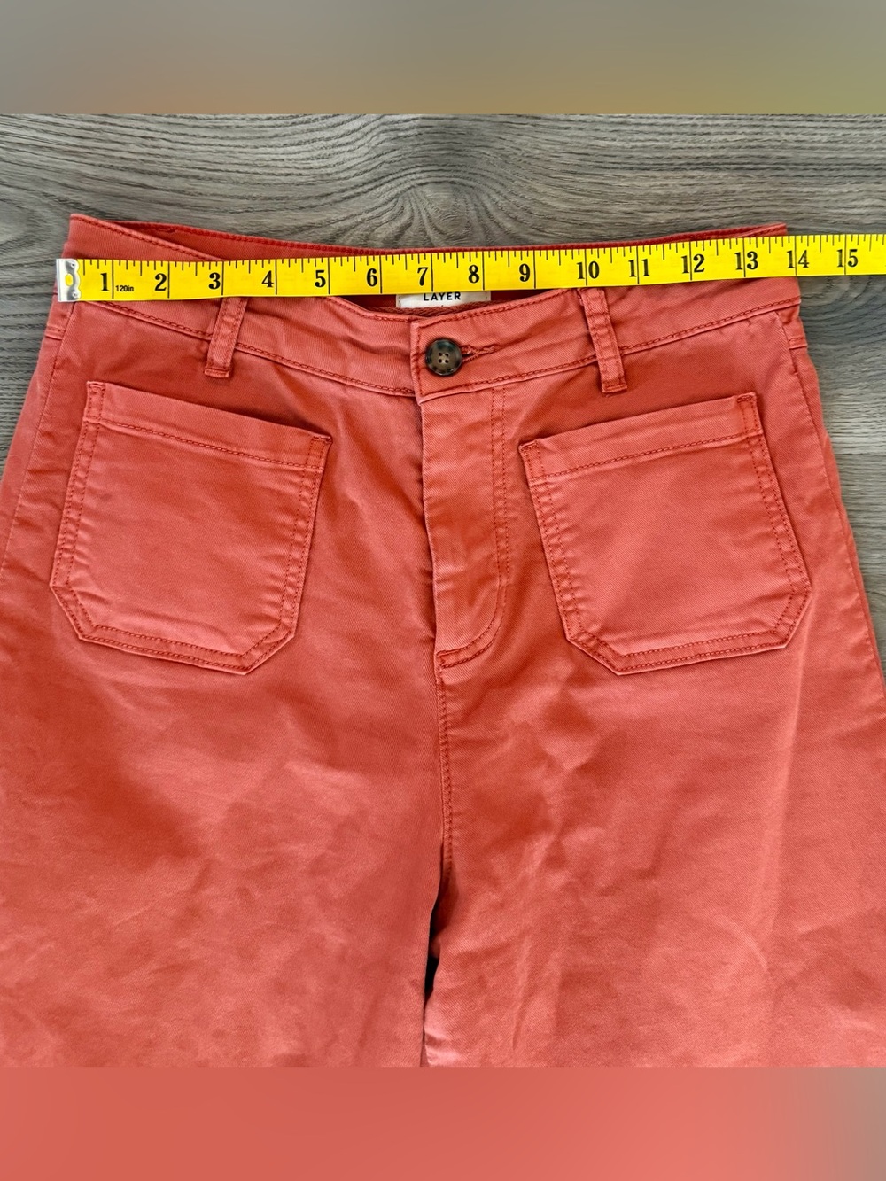 Marine Layer Bridget Crop Pant Wide Leg Patch Pocket Baked Clay Women’s size 6 - Picture 4 of 7
